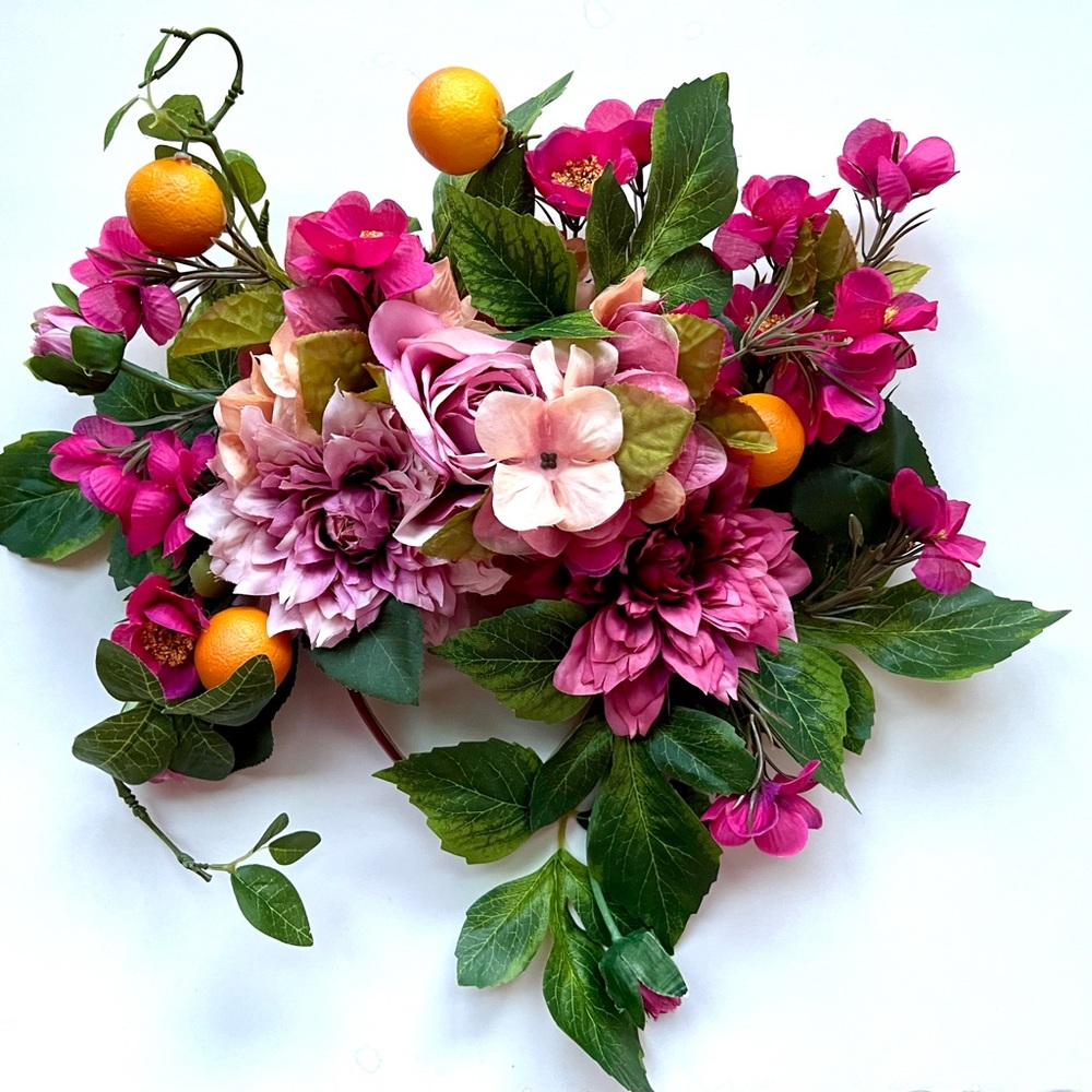 Vibrant Pink and Green Floral crown
